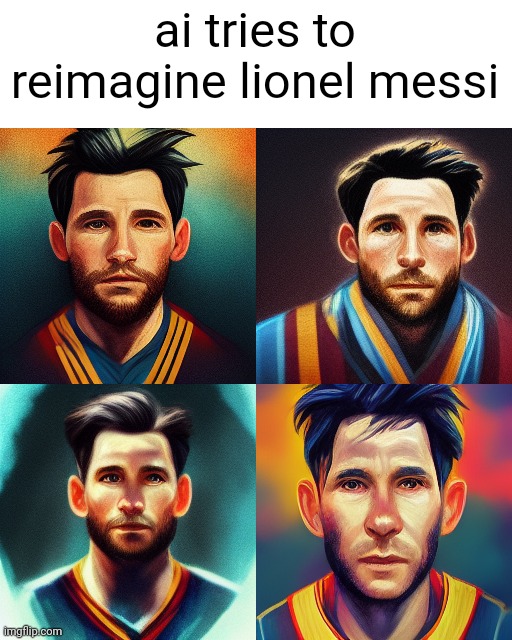 ai tries to reimagine lionel messi | made w/ Imgflip meme maker