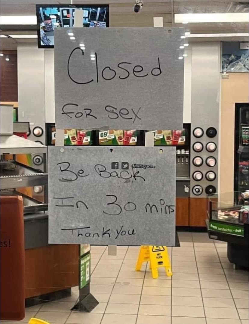 Closed for sex Blank Meme Template