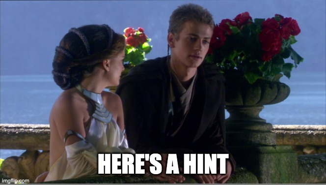 anakin sand | HERE'S A HINT | image tagged in anakin sand | made w/ Imgflip meme maker