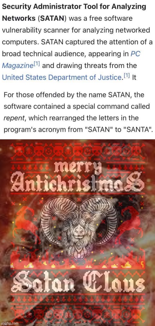 Repent to convert Satan to Santa | image tagged in satan santa santana,satan,santa,software,memes,hail satan | made w/ Imgflip meme maker