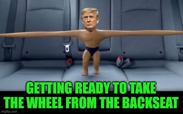 Stretch armstrong | GETTING READY TO TAKE THE WHEEL FROM THE BACKSEAT | image tagged in stretch armstrong | made w/ Imgflip meme maker