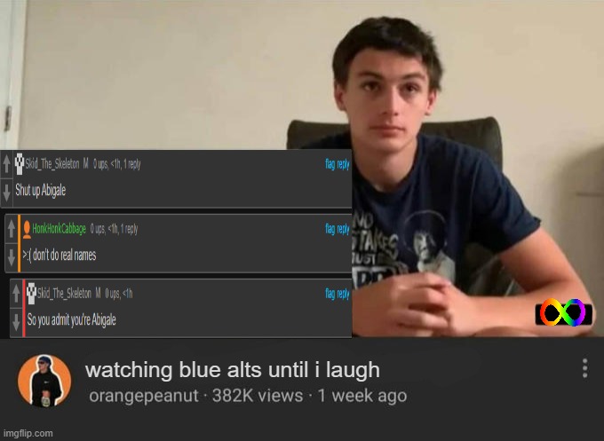 me: | watching blue alts until i laugh | image tagged in blank watching until i laugh | made w/ Imgflip meme maker