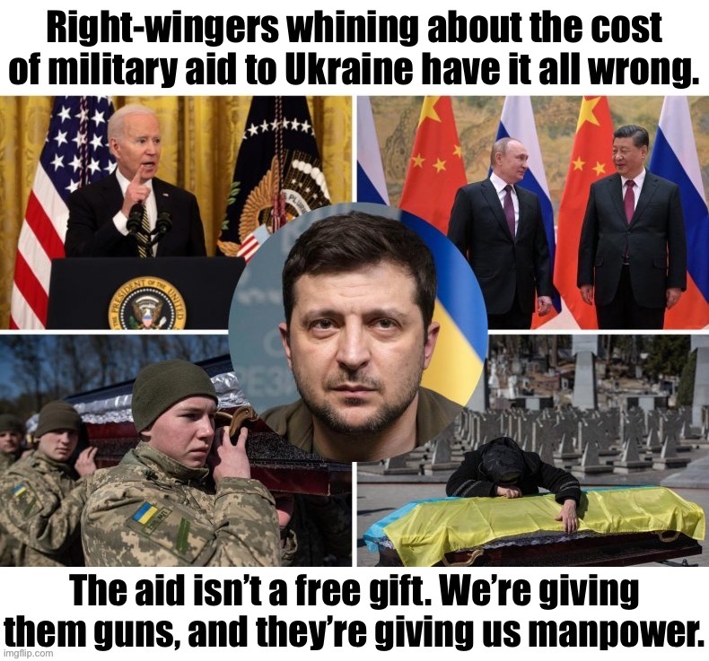 Ukrainians have already paid the debt for this weaponry with their bravery and their blood. | image tagged in ukraine aid | made w/ Imgflip meme maker