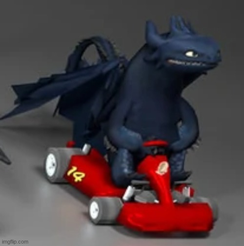 Toothless driving a race car | made w/ Imgflip meme maker