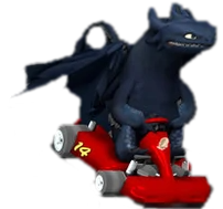 Toothless driving a race car (HTTYD) Meme Template