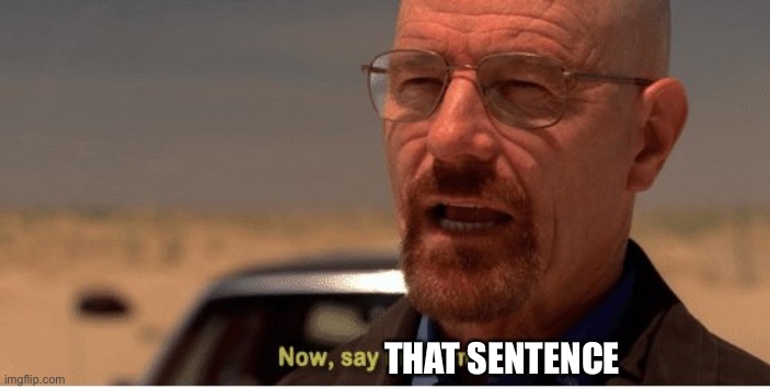 Now, say my name | THAT SENTENCE | image tagged in now say my name | made w/ Imgflip meme maker