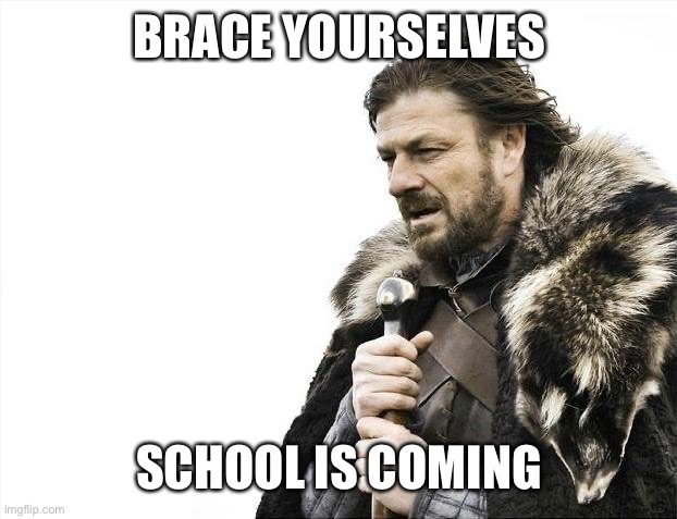 One month left | BRACE YOURSELVES; SCHOOL IS COMING | image tagged in memes,brace yourselves x is coming | made w/ Imgflip meme maker