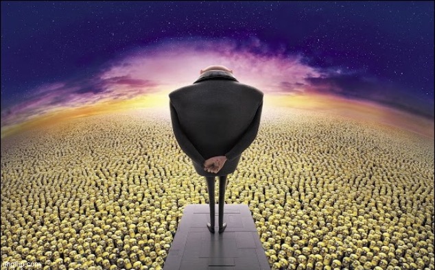 Gru with his grubillion minions | image tagged in gru | made w/ Imgflip meme maker