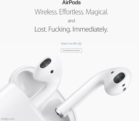 The real features of AirPods | image tagged in airpods,apple | made w/ Imgflip meme maker