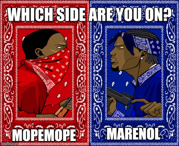 Leaf moment | MOPEMOPE; MARENOL | image tagged in which side are you on | made w/ Imgflip meme maker