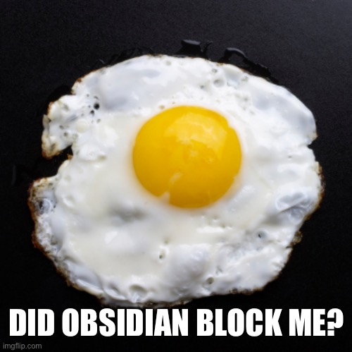 Eggs | DID OBSIDIAN BLOCK ME? | image tagged in eggs | made w/ Imgflip meme maker