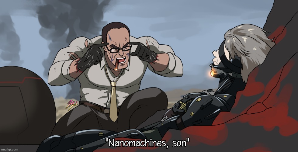 Making the mother of all omelettes here, jack! Can't fret over every egg! | image tagged in metal gear rising,metal gear,senator armstrong | made w/ Imgflip meme maker