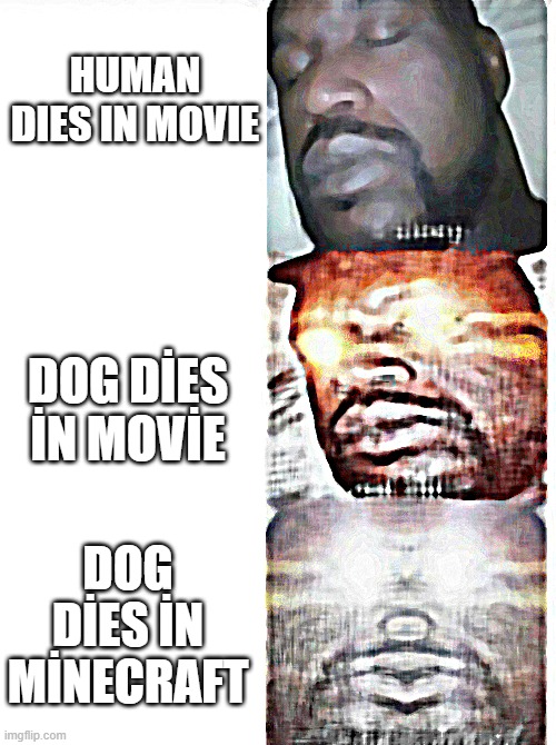 HUMAN DIES IN MOVIE DOG DİES İN MOVİE DOG DİES İN MİNECRAFT | image tagged in i sleep meme with ascended template | made w/ Imgflip meme maker