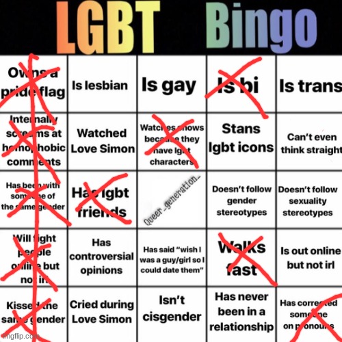 meme8 | image tagged in lgbtq bingo | made w/ Imgflip meme maker