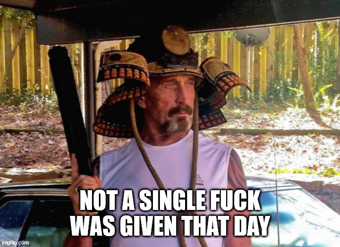 not a single fuck was given that day | NOT A SINGLE FUCK WAS GIVEN THAT DAY | image tagged in samurai,fuck the police,i don't give a fuck,i don't give a shit | made w/ Imgflip meme maker