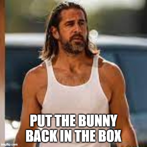 Aarong Rodgers Comes to Training Camp | PUT THE BUNNY BACK IN THE BOX | image tagged in nfl football,green bay packers | made w/ Imgflip meme maker