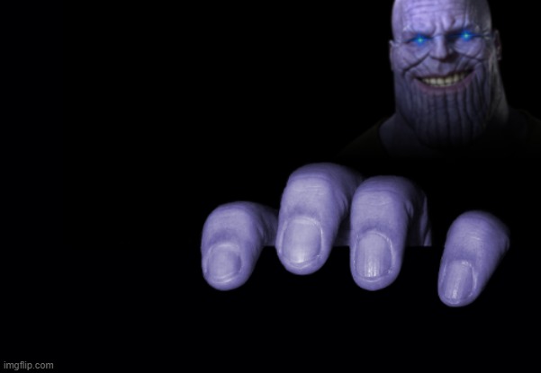 image tagged in black background,thanos | made w/ Imgflip meme maker