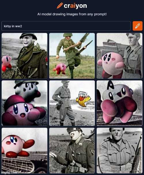 *shoots German Soldier* Poyo! | image tagged in craiyon | made w/ Imgflip meme maker