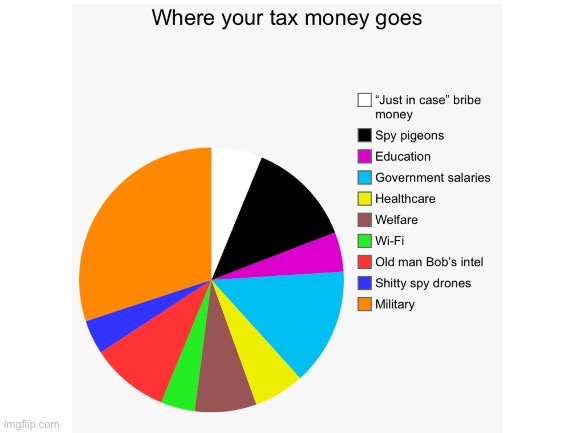 Where your tax money goes | image tagged in politics,memes,funny memes,funny,why are you reading this,stop reading the tags | made w/ Imgflip meme maker