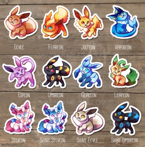 I found some awesome eeveelution stickers :0 | image tagged in eveelutions,sticker | made w/ Imgflip meme maker