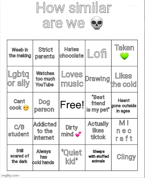 Putting this here I'm bored | image tagged in star's bingo | made w/ Imgflip meme maker