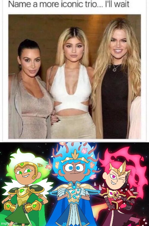 image tagged in name a more iconic trio,amphibia,calamity trio | made w/ Imgflip meme maker