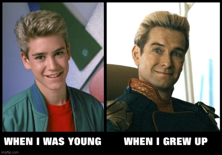 image tagged in zack morris,homelander,the boys,saved by the bell,tv series,superhero | made w/ Imgflip meme maker