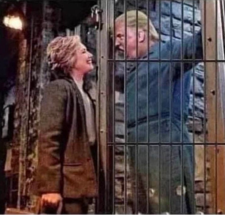 Hillary Clinton right after all about Donald Trump prison jail Blank Meme Template