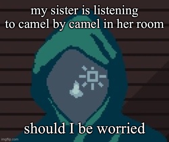 EZIC messenger | my sister is listening to camel by camel in her room; should I be worried | image tagged in ezic messenger | made w/ Imgflip meme maker