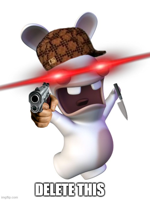 Rabbid | DELETE THIS | image tagged in rabbid,delete this | made w/ Imgflip meme maker