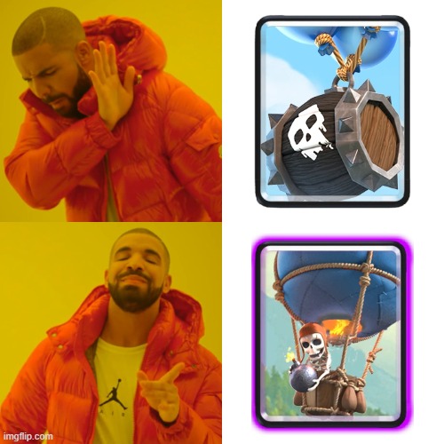 clash royale cards meme | image tagged in memes,drake hotline bling | made w/ Imgflip meme maker