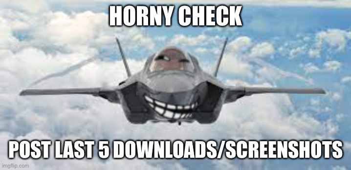 HORNY CHECK; POST LAST 5 DOWNLOADS/SCREENSHOTS | made w/ Imgflip meme maker