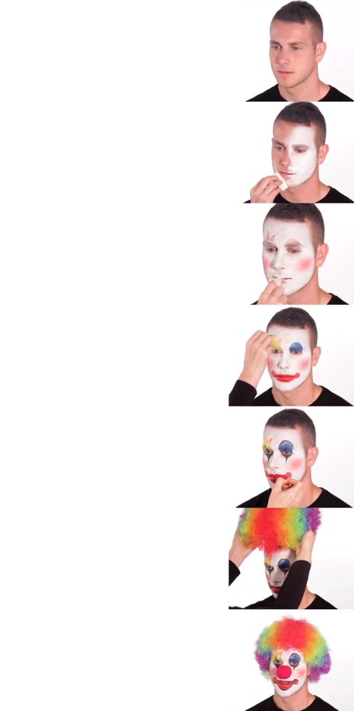 High Quality Clown Makeup Meme Extended Blank Meme Template