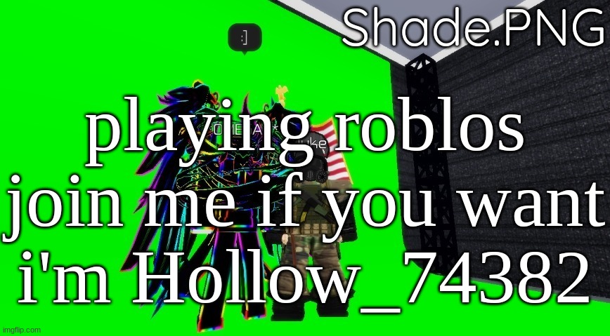 null and shade in roblos temp 2 | playing roblos
join me if you want
i'm Hollow_74382 | image tagged in null and shade in roblos temp 2 | made w/ Imgflip meme maker