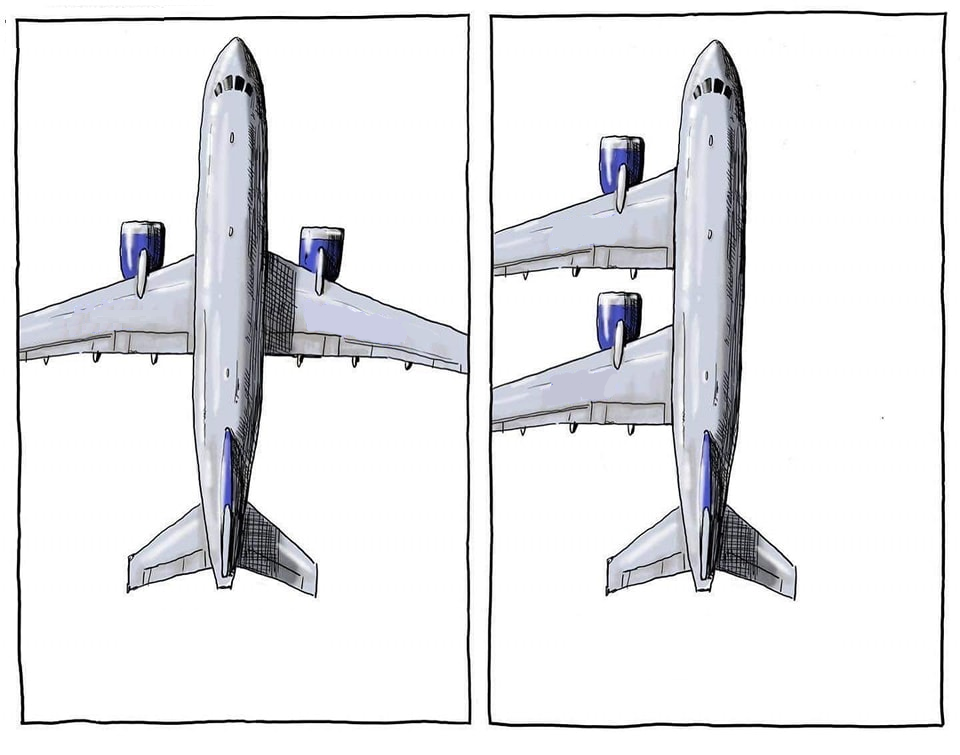 Plane wings one side Blank Meme Template