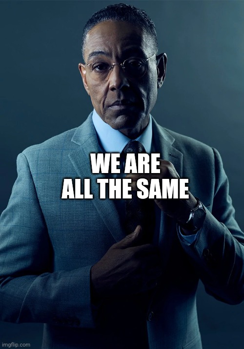 We are not the same | WE ARE ALL THE SAME | image tagged in we are not the same | made w/ Imgflip meme maker