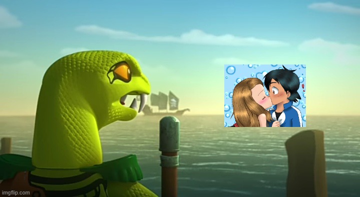 Clancee Staring at Ships | image tagged in clancee staring at ships,amourshipping | made w/ Imgflip meme maker