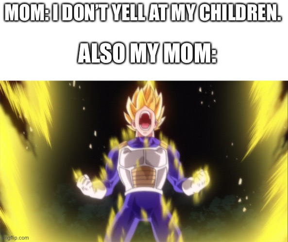 True story |  MOM: I DON’T YELL AT MY CHILDREN. ALSO MY MOM: | image tagged in my mom,sucks,lol | made w/ Imgflip meme maker