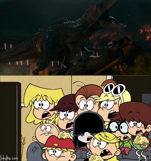 Loud sisters shocked by Rexy's "death" | image tagged in jurassic world,the loud house,jurassic park | made w/ Imgflip meme maker