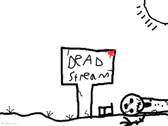 dead stream template | image tagged in blank white template,sammy,dead stream,memes,funny,skeleton | made w/ Imgflip meme maker