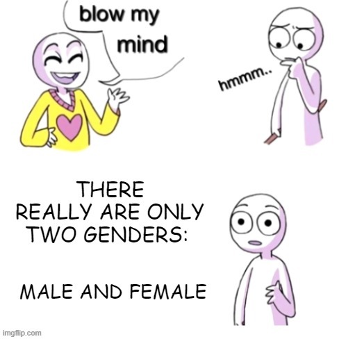 Don't Tell The Left (It'll Blow Their Minds!) | image tagged in blow my mind,memes,so true memes,gender,biology,education | made w/ Imgflip meme maker