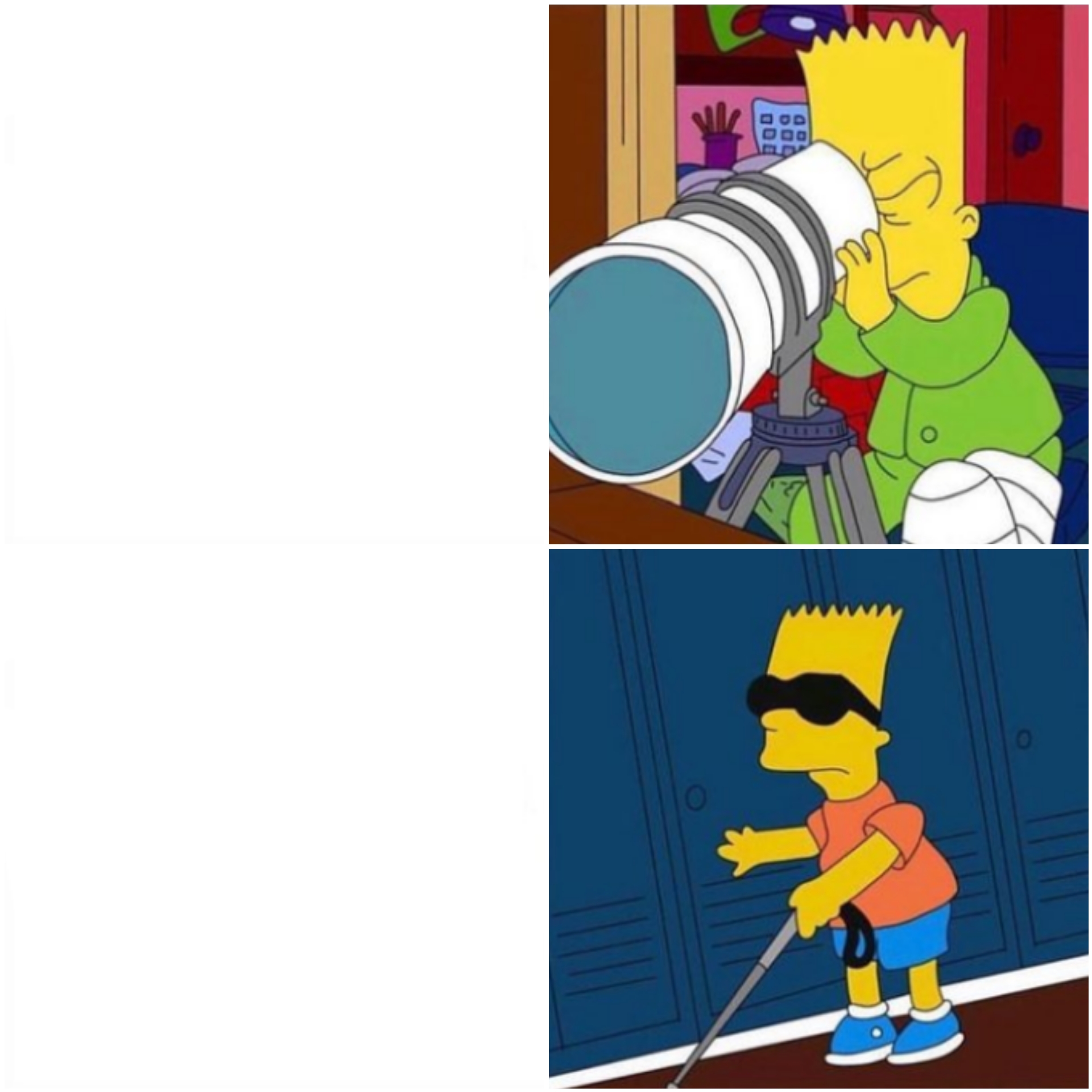 Blind Bart Telescope Binoculars Searching Blank Meme Template