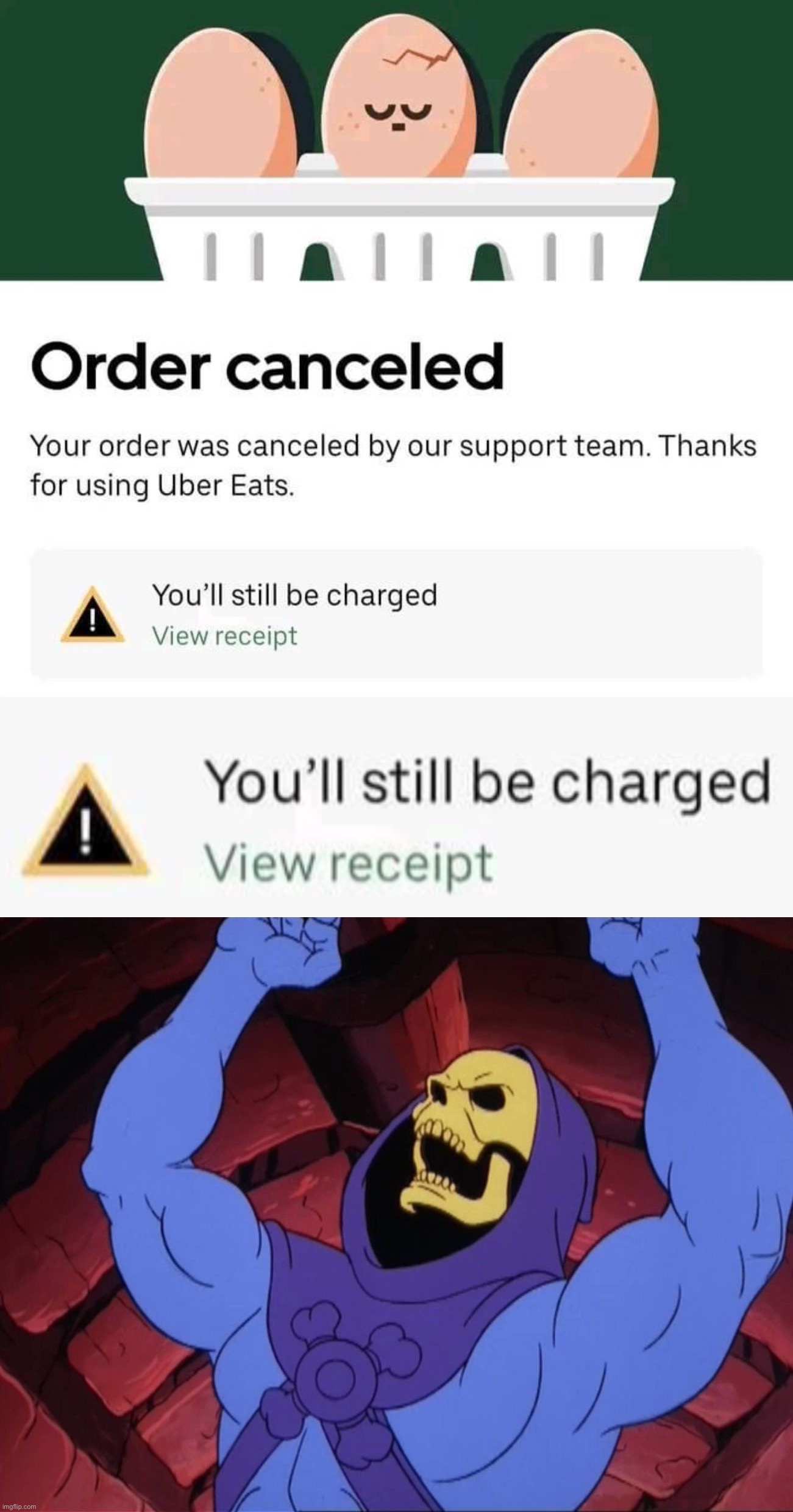 y tho | image tagged in uber eats fail,skeletor,y,t,h,o | made w/ Imgflip meme maker