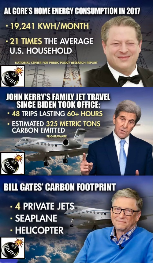 Climate change hypocrites, Gore, Kerry, Gates Blank Meme Template