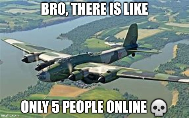 Pe-8 | BRO, THERE IS LIKE; ONLY 5 PEOPLE ONLINE 💀 | image tagged in pe-8 | made w/ Imgflip meme maker