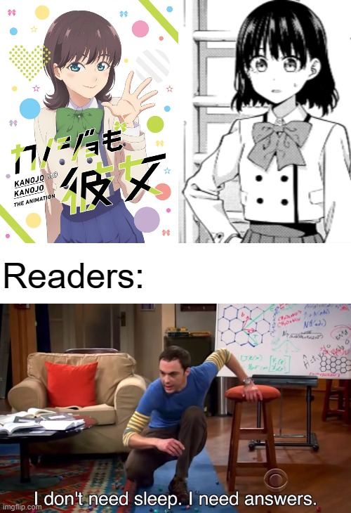 Coincidence? I think NOT! The unnamed student oddly in chapters 109-110 looks like the contest winner girl |  Readers: | image tagged in i don't need sleep i need answers,memes,manga,anime,Animemes | made w/ Imgflip meme maker