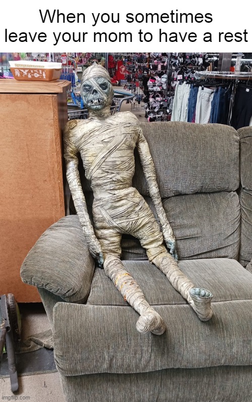 When you sometimes leave your mom to have a rest | image tagged in meme,memes,humor | made w/ Imgflip meme maker