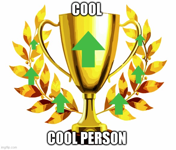 other cool person award | COOL; COOL PERSON | image tagged in you win | made w/ Imgflip meme maker