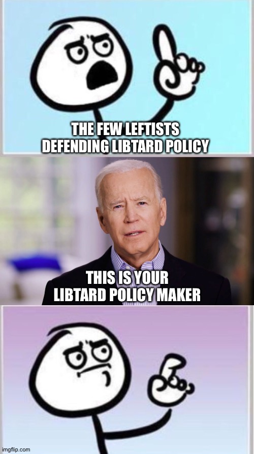 THE FEW LEFTISTS DEFENDING LIBTARD POLICY; THIS IS YOUR LIBTARD POLICY MAKER | image tagged in joe biden 2020 | made w/ Imgflip meme maker