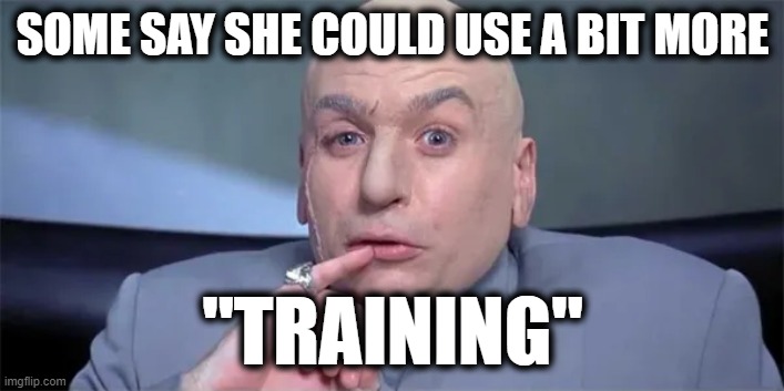 SOME SAY SHE COULD USE A BIT MORE "TRAINING" | made w/ Imgflip meme maker